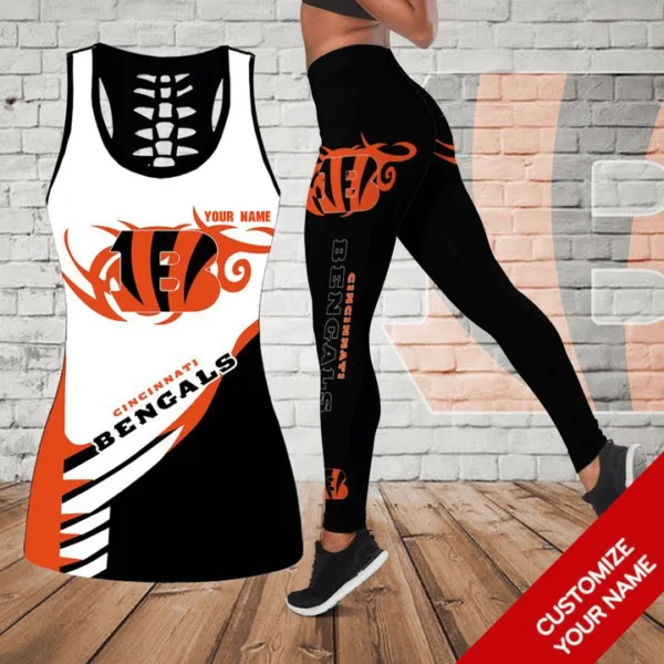 Cincinnati Bengals Women's Hollow Out Tank Top + Legging QN29