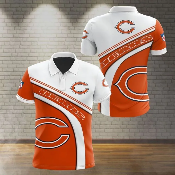 Chicago Bears Polo T-Shirt Full Size RF42