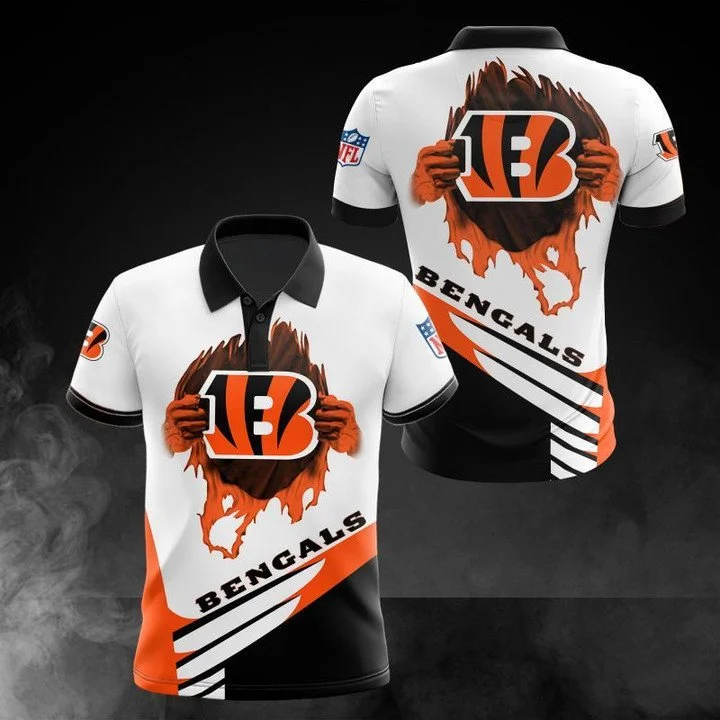Cincinnati Bengals Polo T-Shirt Full Size HN27