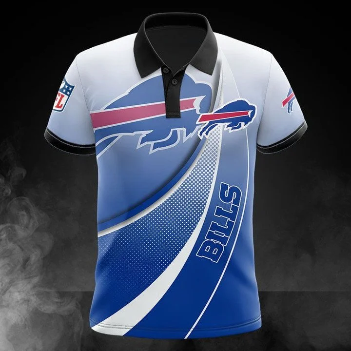 Buffalo Bills Polo T-Shirt Full Size OB93