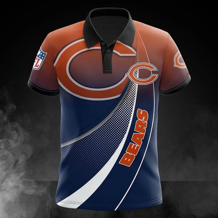 Chicago Bears Polo T-Shirt Full Size TR29