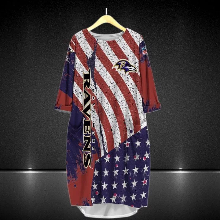 Baltimore Ravens Batwing Pocket Dress QW01