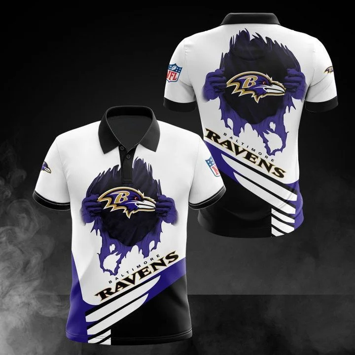 Baltimore Ravens Polo T-Shirt Full Size KC62