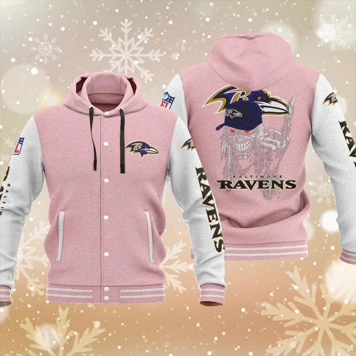 Baltimore Ravens Baseball Jacket LG12 - Image 2