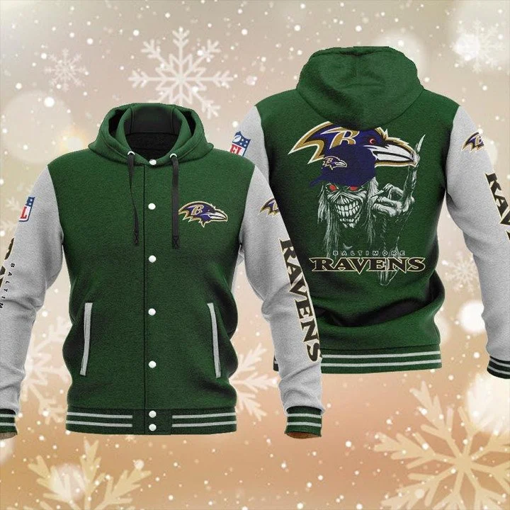 Baltimore Ravens Baseball Jacket JK81 - Image 2