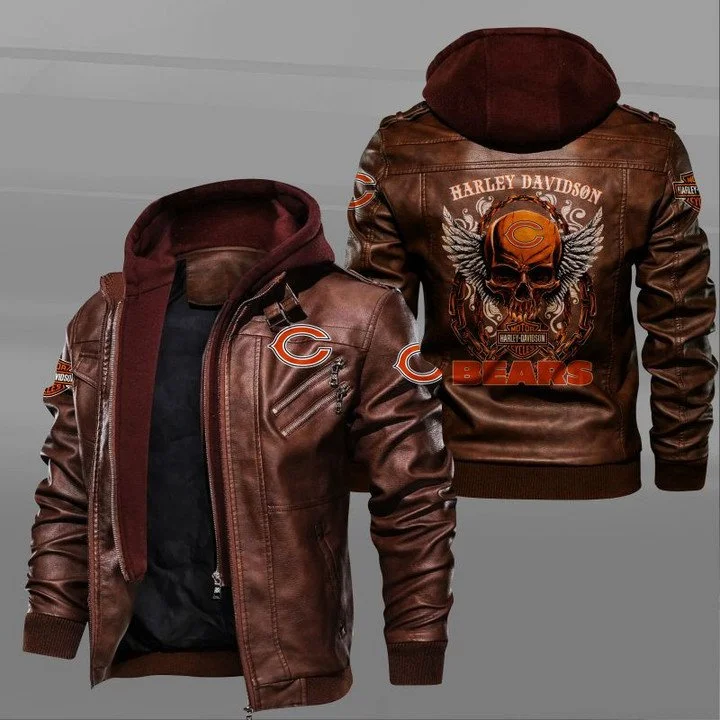 Chicago Bears Leather Jacket PD81