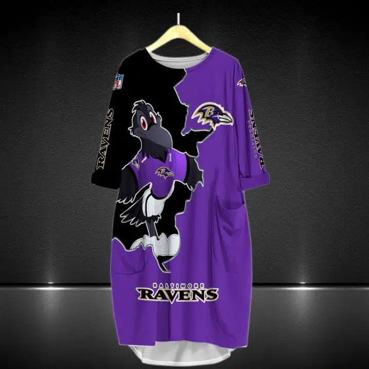 Baltimore Ravens Batwing Pocket Dress QW06