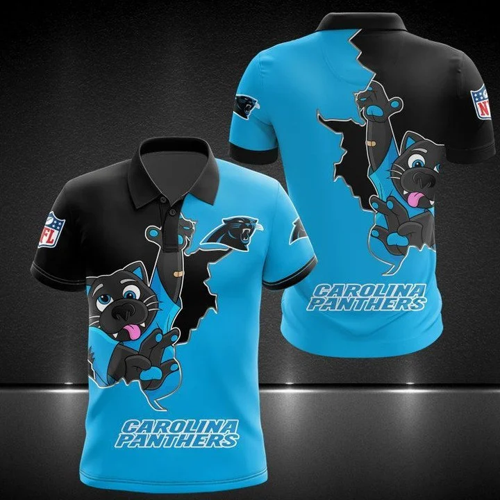 Carolina Panthers Polo T-Shirt Full Size NW78