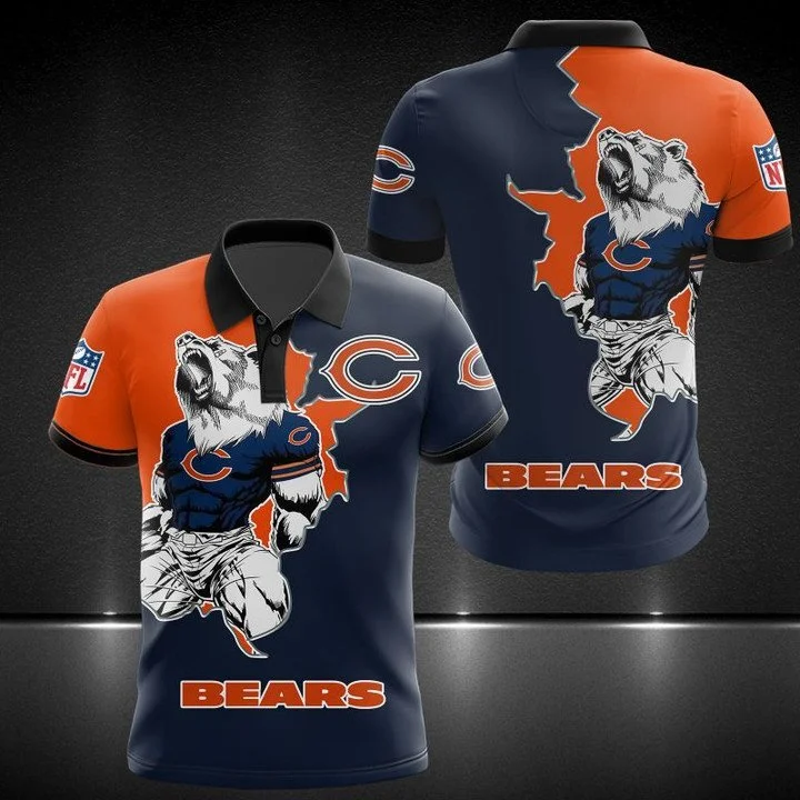 Chicago Bears Polo T-Shirt Full Size AA30
