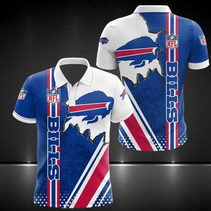 Buffalo Bills Polo T-Shirt Full Size KE82