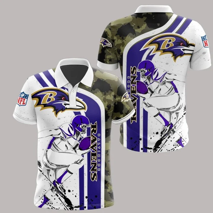 Baltimore Ravens Polo T-Shirt Full Size QW12