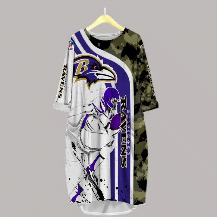 Baltimore Ravens Batwing Pocket Dress QW11