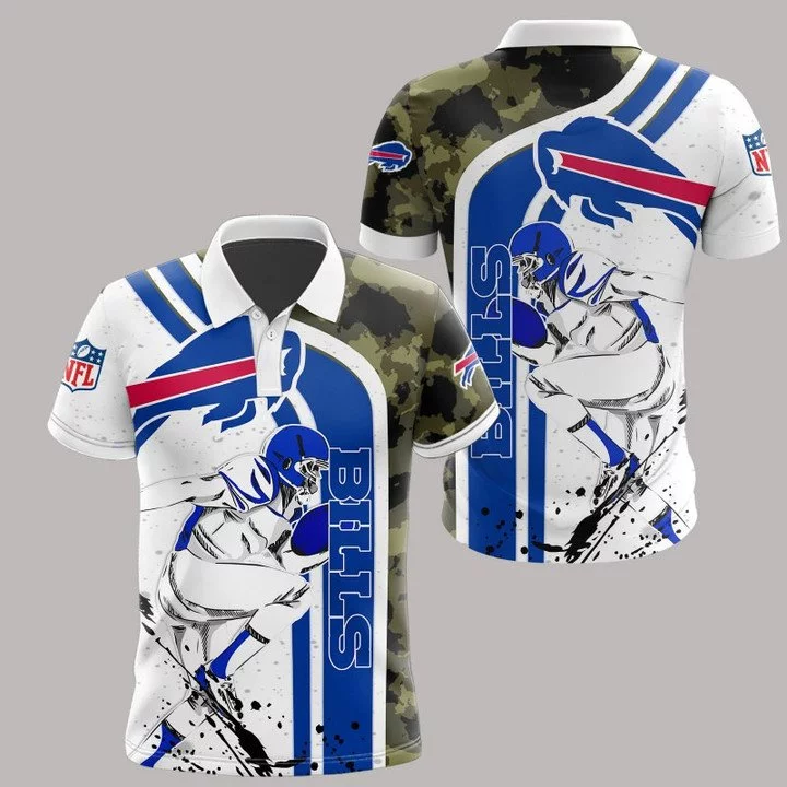 Buffalo Bills Polo T-Shirt Full Size RH36