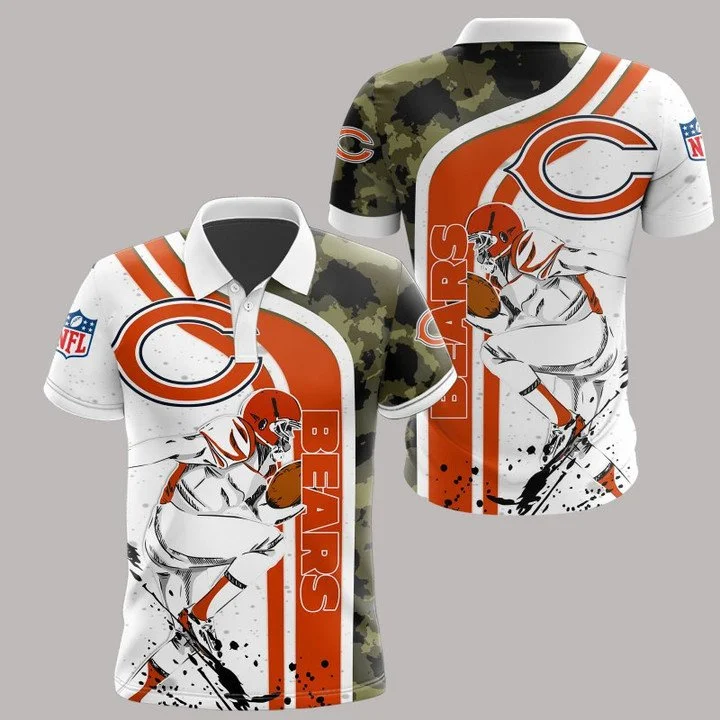 Chicago Bears Polo T-Shirt Full Size HX83