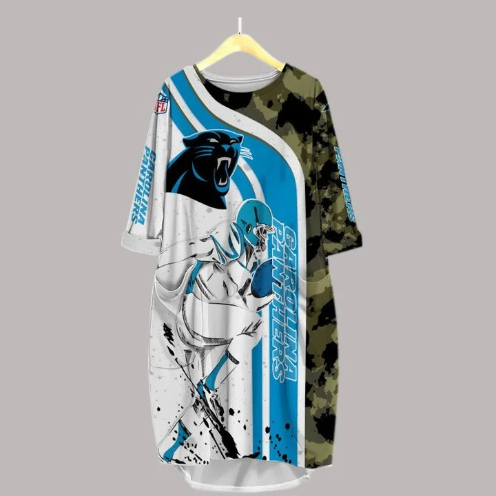 Carolina Panthers Batwing Pocket Dress HT28