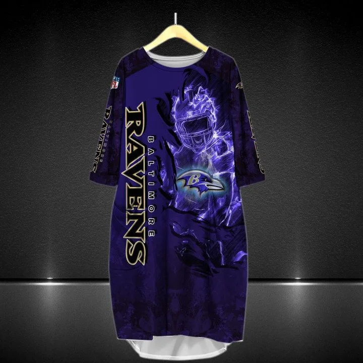 Baltimore Ravens Batwing Pocket Dress KO38
