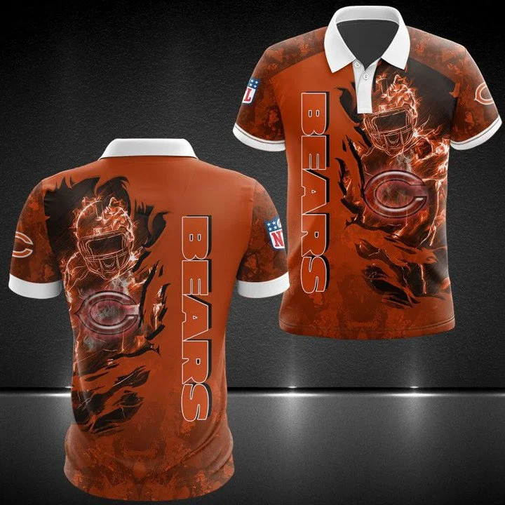 Chicago Bears Polo T-Shirt Full Size HN28