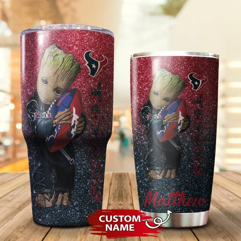 Personalized Baby Groot Hug Houston Texans Tumbler Cup 20OZ, 30OZ - Image 3