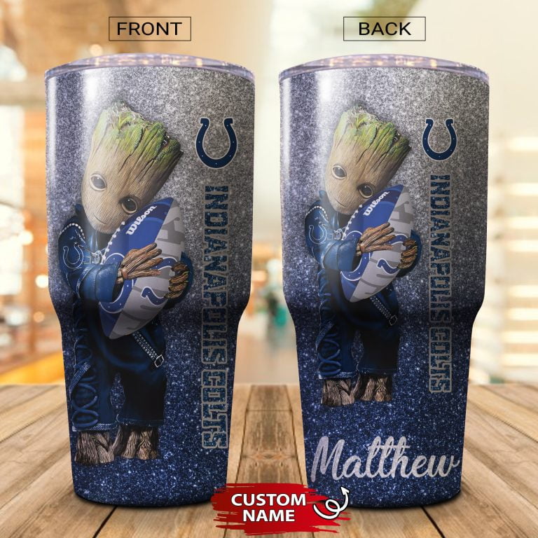 Personalized Baby Groot Hug Indianapolis Colts Tumbler Cup 20oz, 30oz - Image 2