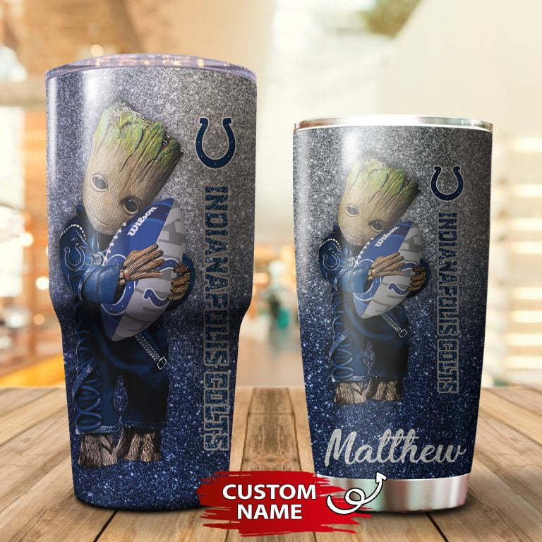 Personalized Baby Groot Hug Indianapolis Colts Tumbler Cup 20oz, 30oz - Image 3