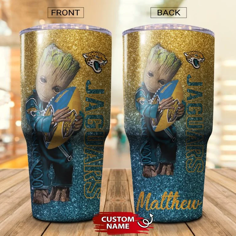 Personalized Baby Groot Hug Jacksonville Jaguars Tumbler Cup 20oz, 30oz - Image 2