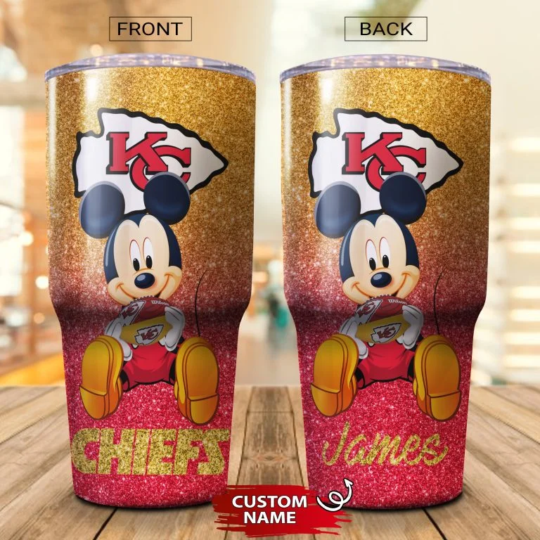 Personalized Mickey Kansas City Chiefs Tumbler Cup 20OZ, 30OZ - Image 2