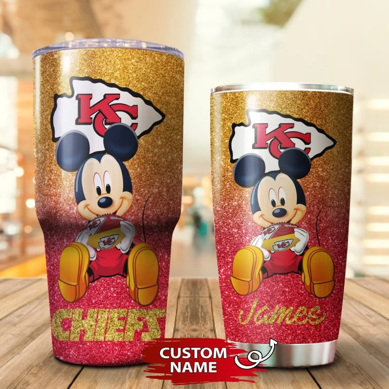 Personalized Mickey Kansas City Chiefs Tumbler Cup 20OZ, 30OZ - Image 3