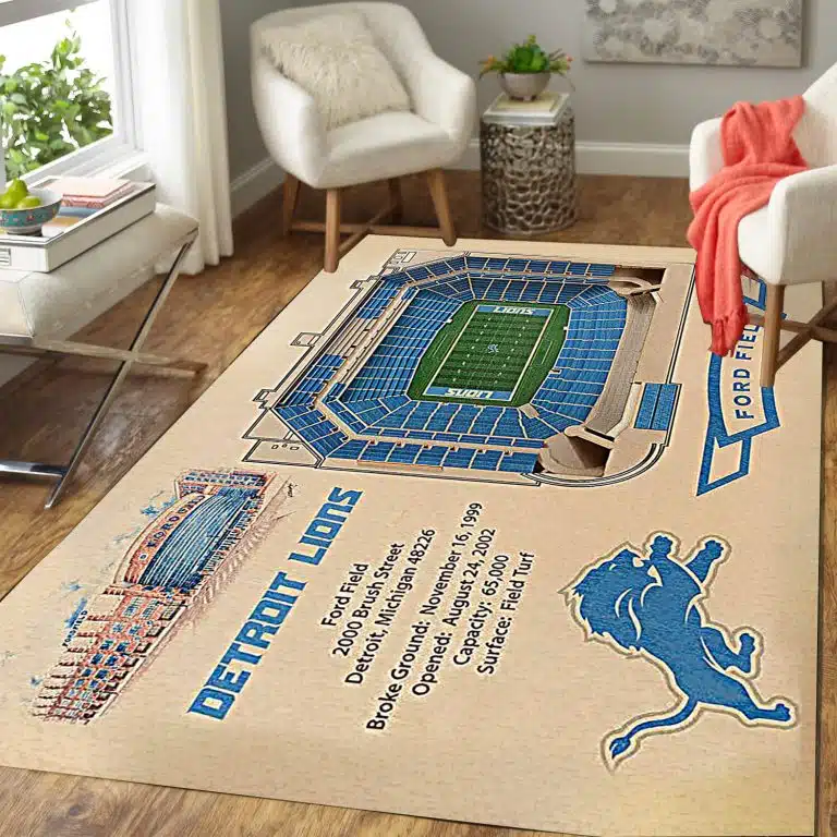 Detroit Lions Rug OV48 - Image 3