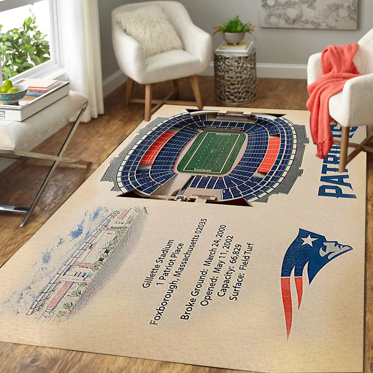 New England Patriots Rug IB56 - Image 3