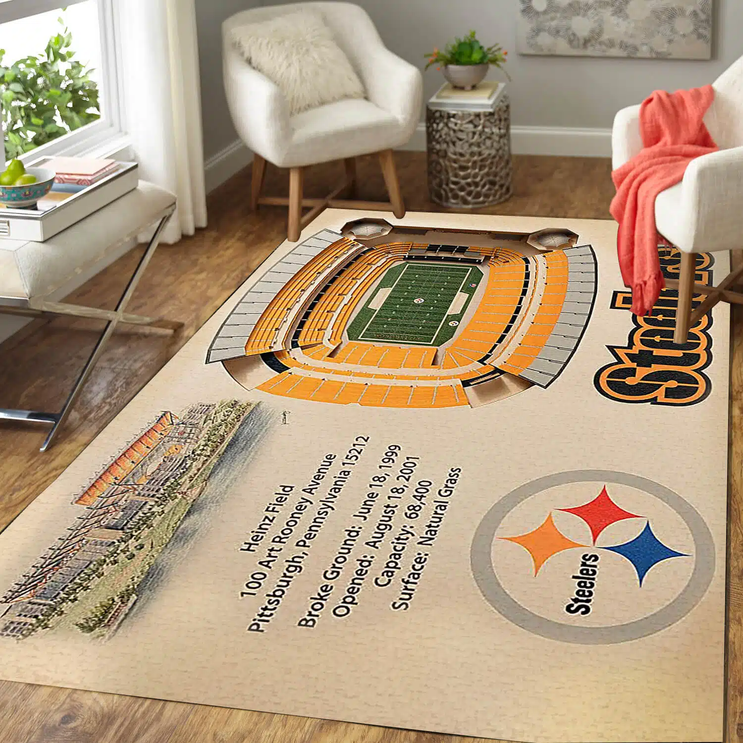 Pittsburgh Steelers Rug FB38 - Image 3