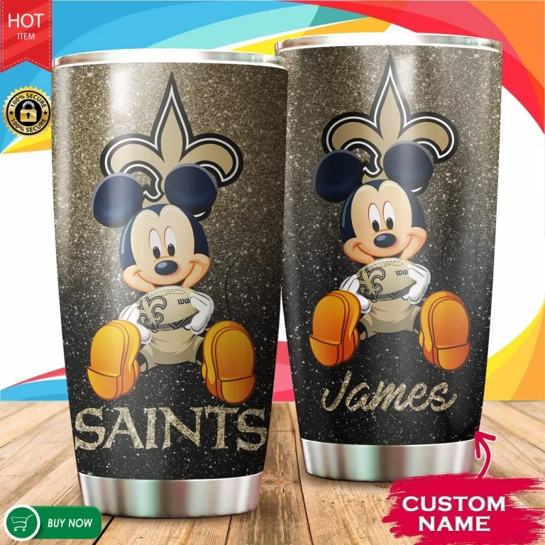 Personalized Mickey New Orleans Saints Tumbler Cup 20OZ, 30OZ