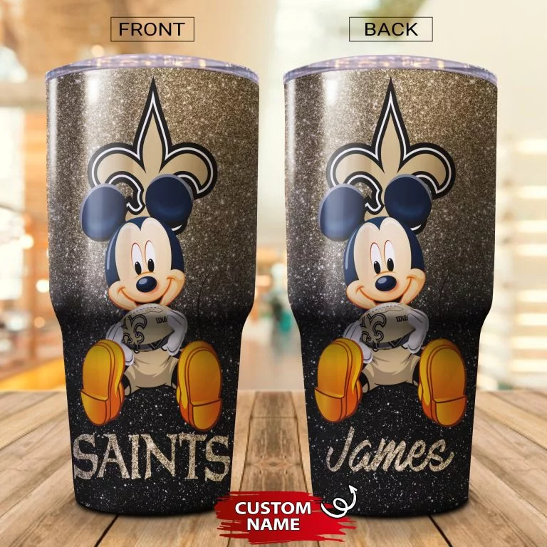 Personalized Mickey New Orleans Saints Tumbler Cup 20OZ, 30OZ - Image 2