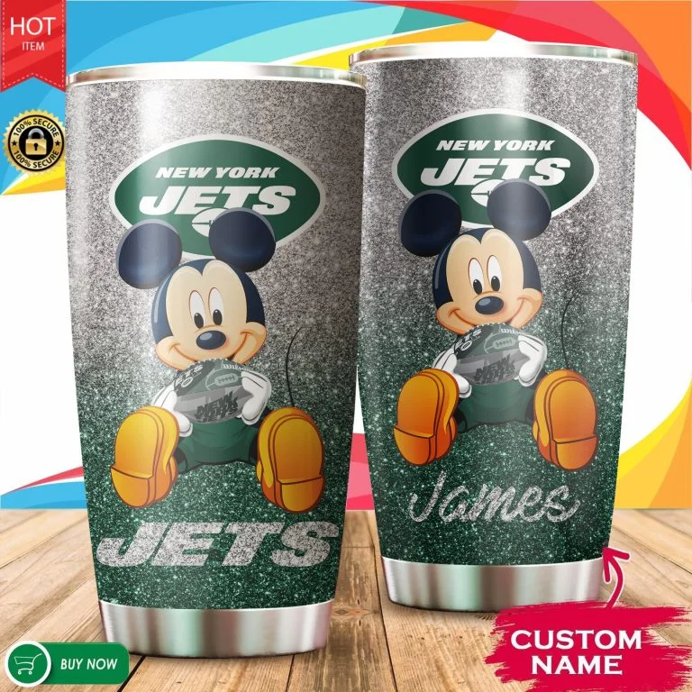 Personalized Mickey New York Jets Tumbler Cup 20oz, 30oz