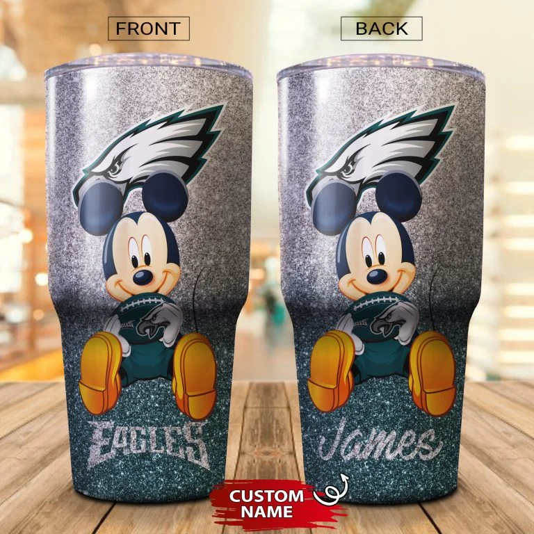 Personalized Mickey Philadelphia Eagles Tumbler Cup 20oz, 30oz - Image 2