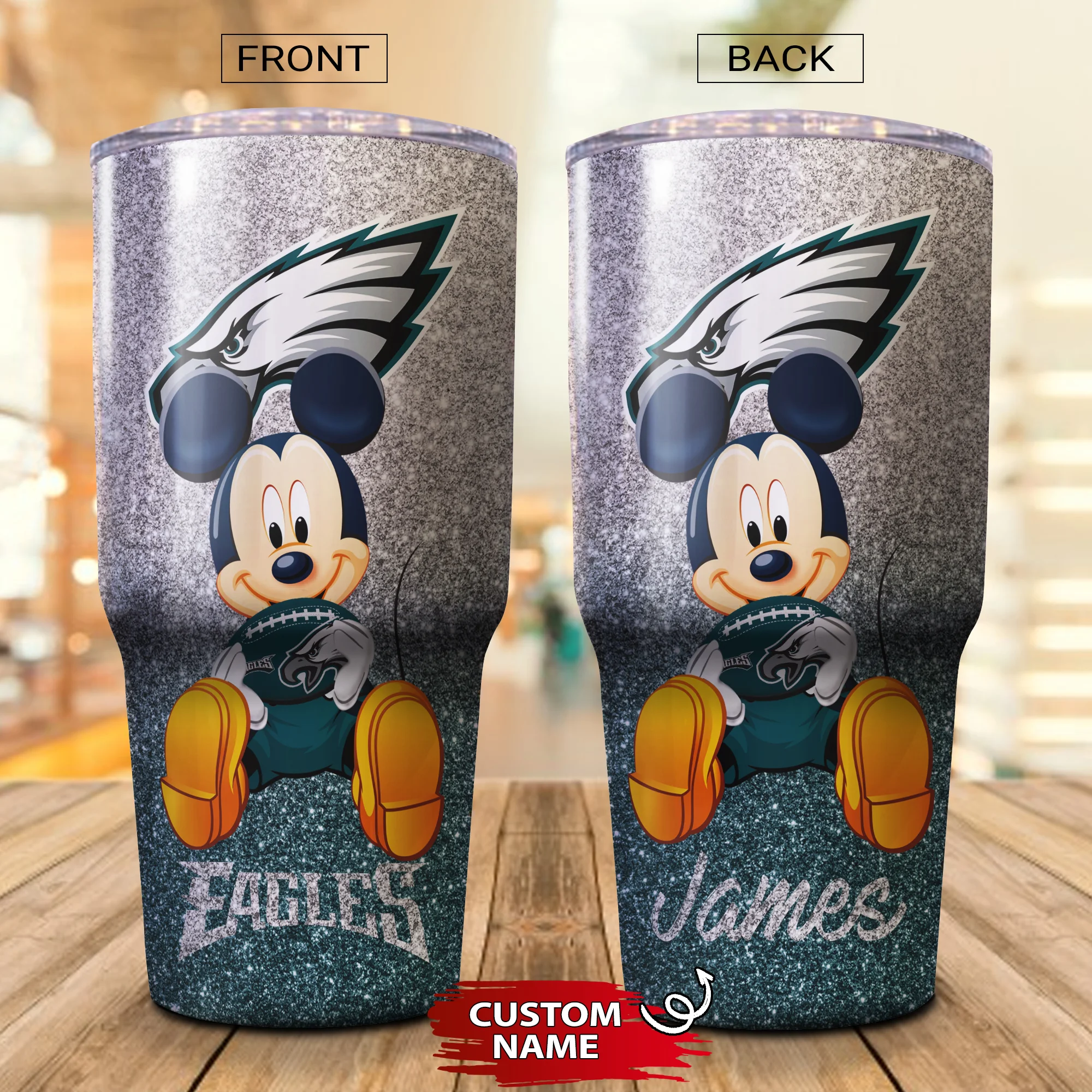 Personalized Mickey Philadelphia Eagles Tumbler Cup 20oz, 30oz - Image 2
