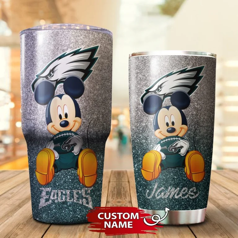 Personalized Mickey Philadelphia Eagles Tumbler Cup 20oz, 30oz - Image 3