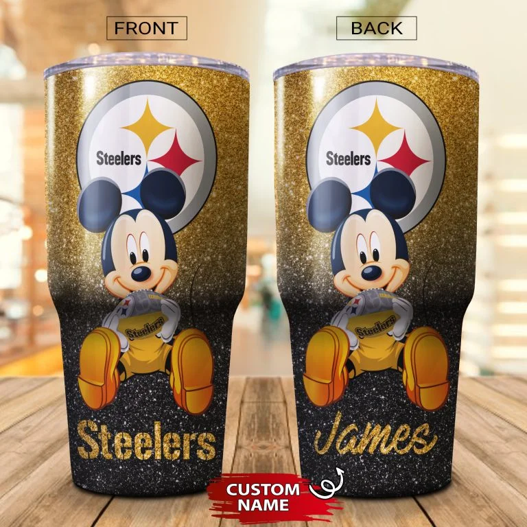 Personalized Mickey Pittsburgh Steelers Tumbler Cup 20oz, 30oz - Image 2