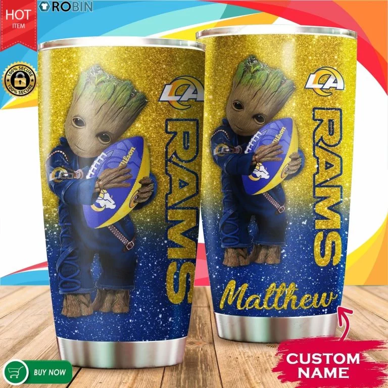 Personalized Baby Groot Hug Rams Tumbler Cup 20OZ, 30OZ