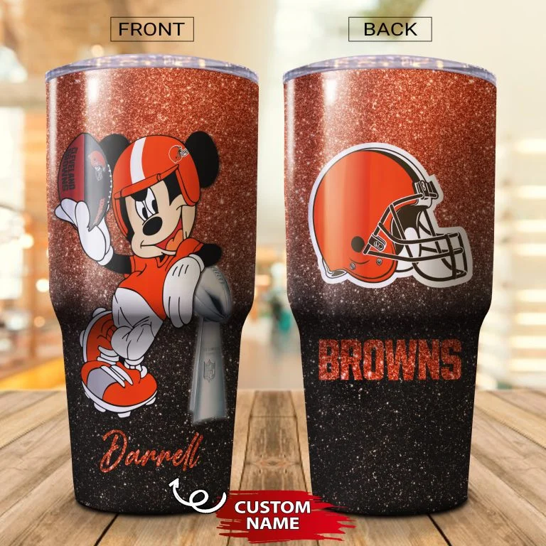 Personalized Mickey Cleveland Browns Tumbler Cup 20OZ, 30OZ - Image 2