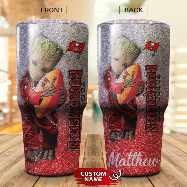 Personalized Baby Groot Hug Tampa Bay Buccaneers Tumbler Cup 20oz, 30oz - Image 2