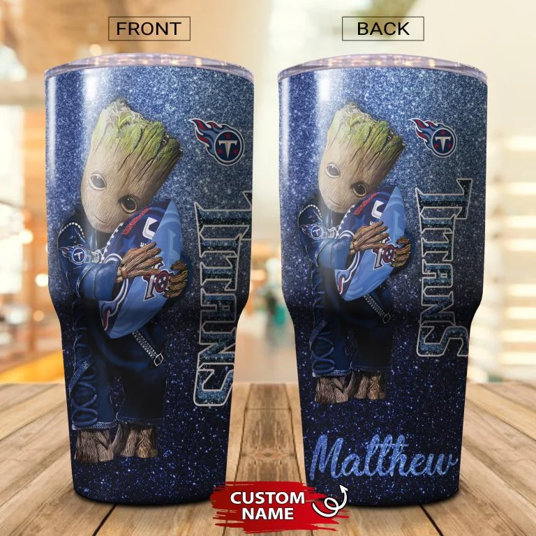 Personalized Baby Groot Hug Tennessee Titans Tumbler Cup 20OZ, 30OZ - Image 2