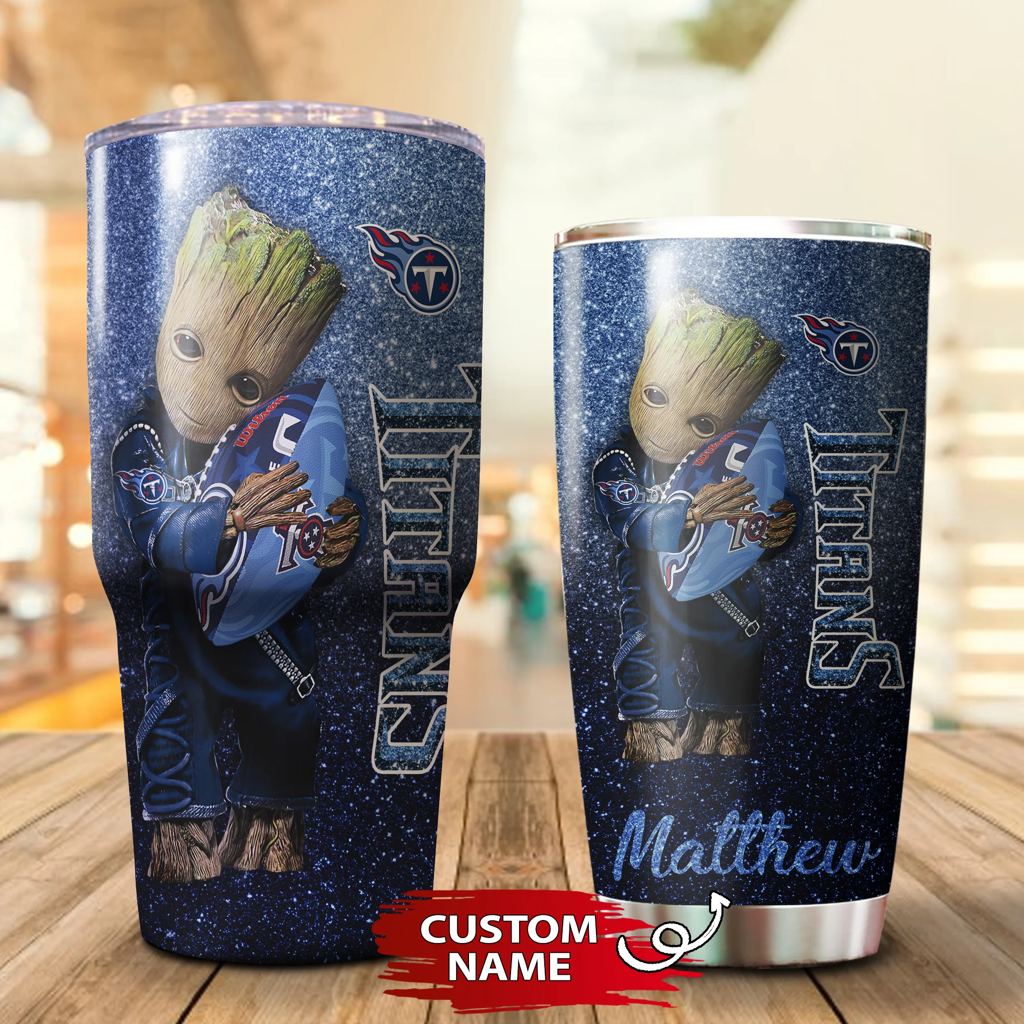 Personalized Baby Groot Hug Tennessee Titans Tumbler Cup 20OZ, 30OZ - Image 3