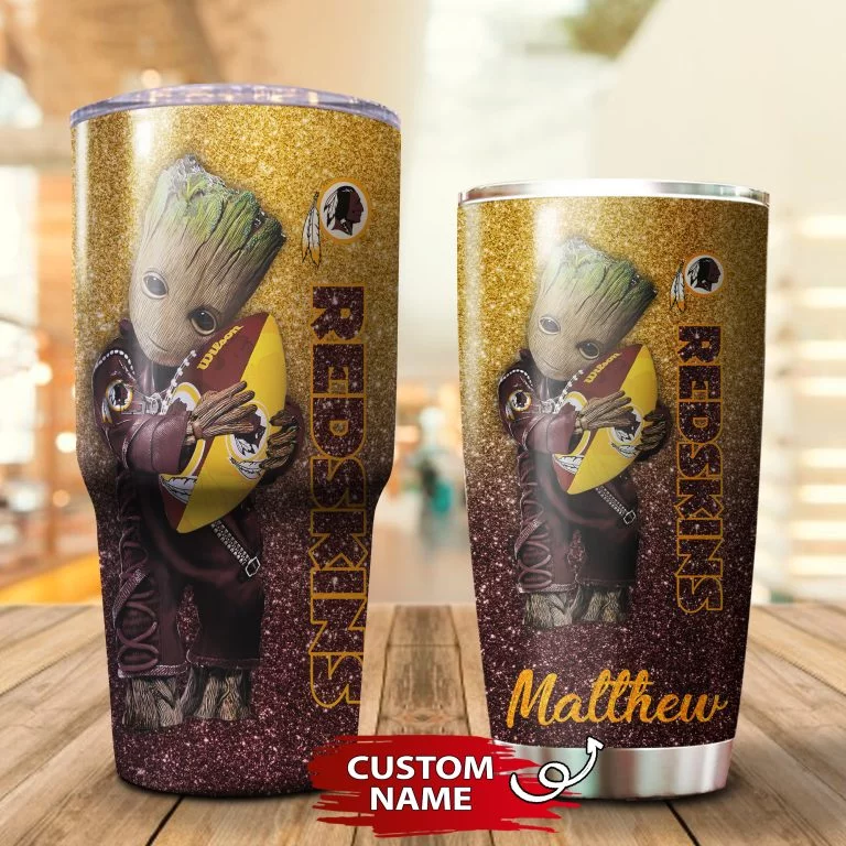 Personalized Baby Groot Hug Washington Redskins Tumbler Cup 20OZ, 30OZ - Image 3