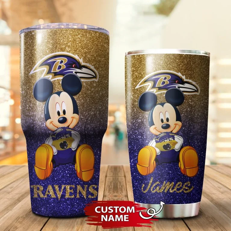 Personalized Mickey Baltimore Ravens Tumbler Cup 20oz, 30oz - Image 3