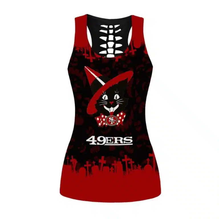 San Francisco 49ers Women's Hollow Out Tank Top & Legging KT67 - Image 2