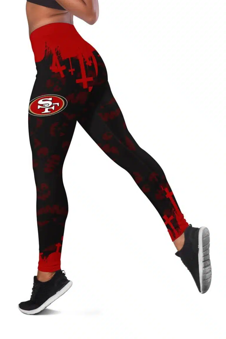 San Francisco 49ers Women's Hollow Out Tank Top & Legging KT67 - Image 3