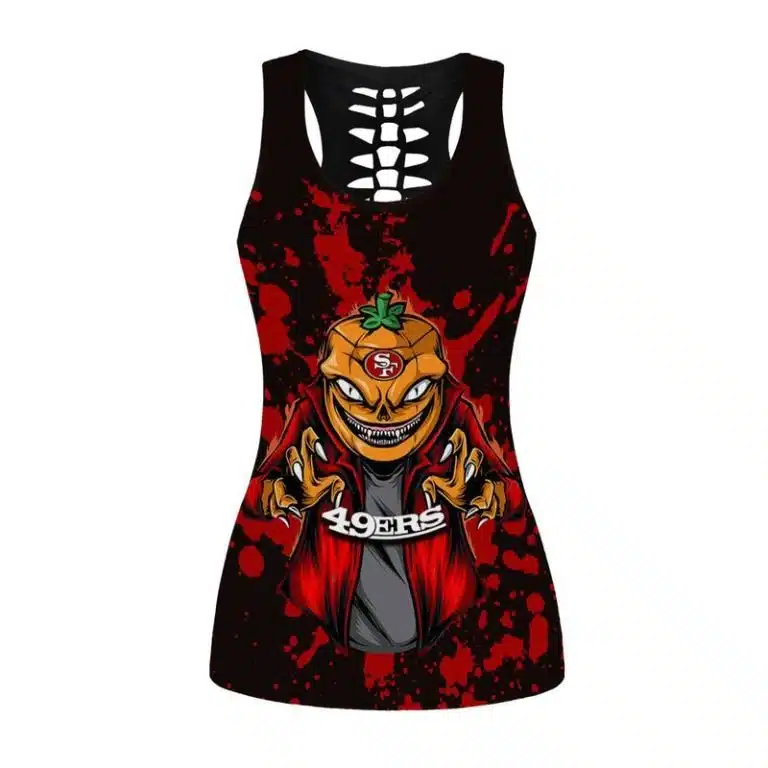 San Francisco 49ers Women's Hollow Out Tank Top & Legging ET47 - Image 2