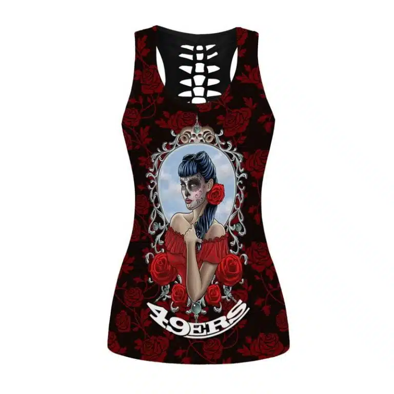 San Francisco 49ers Women's Hollow Out Tank Top & Legging LT57 - Image 2