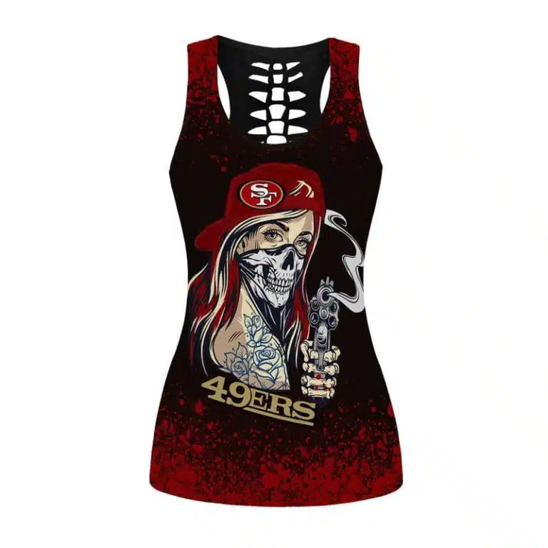 San Francisco 49ers Women's Hollow Out Tank Top & Legging TH37 - Image 2