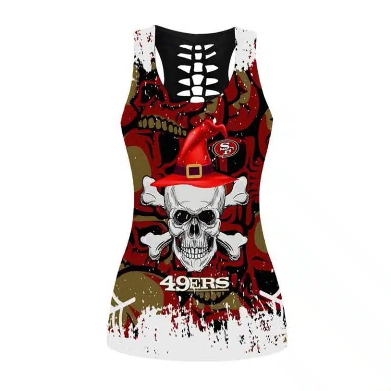 San Francisco 49ers Women's Hollow Out Tank Top & Legging KY58 - Image 2